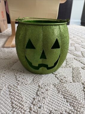 Green Glitter Jack-O'-Lantern Bucket